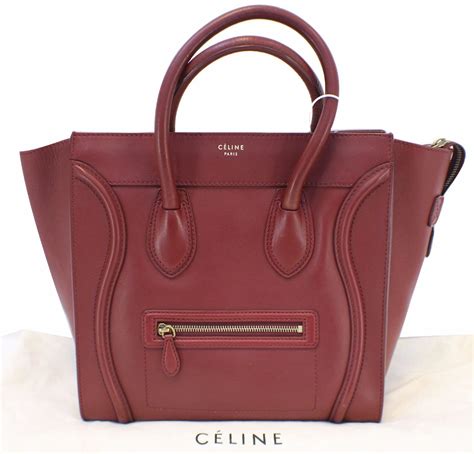 celine mini luggage pebbled|Celine mini luggage tote size.